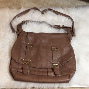 Brown small book bag.